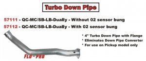 Flo Pro 57111 2007-2012 Dodge Cummins 6.7L 4\" Cat Pipe No Bungs Stainless