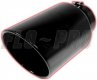 Flo Pro 405015RACBK 4" Inlet - 5" Outlet Black Powder Coat Rolled Angle Exhaust Tip
