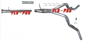 Flo Pro SS761 2011-2015 Duramax 6.6L LML 4\" Turbo Down-Pipe Back Dual Exhaust System No Bungs No Muffler Stainless