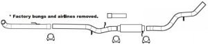 Flo Pro SS633 2008-2010 Ford Powerstroke 6.4L Turbo Diesel Off Road Down-Pipe Back Stainless 5\" Exhaust No Muffler With Bungs